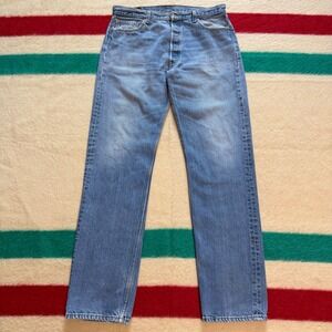 VTG 90s Levis 501 Straight Leg Jeans Blue Denim Made in USA 36x36 (35x34.25)